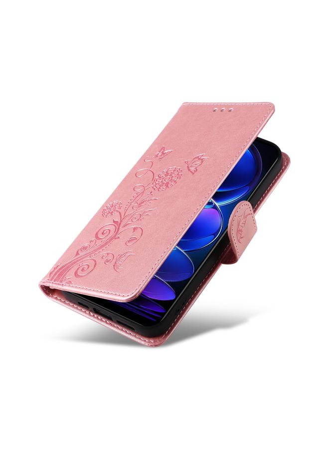 erorex Case For Redmi Note 12 5G Global Embossed Butterfly Flowers Leather Phone Case - Image 5
