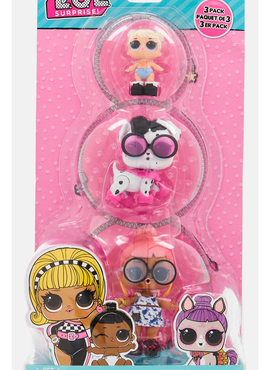 L.O.L. Surprise! 3 Pcs Miss Punk Sur-fur Puppy /Lil Heartbreaker Cute Little Doll Collection  - Image 2