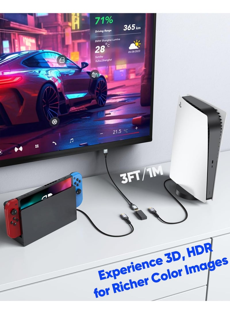 DisplayPort extension cable, Nextronic, 0.5m, 8K@60HZ, 4K/2K@120Hz, - Image 2