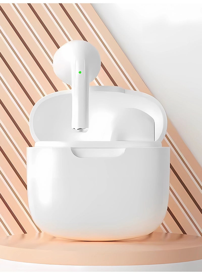 سماعات أذن لاسلكية بتقنية بلوتوث 5.3 مع شحن سريع عبر منفذ Type-C، وسماعات رأس TWS بصوت جهير عميق وتقنية إلغاء الضوضاء، وتحكم ذكي باللمس للموسيقى والمكالمات. - Image 1