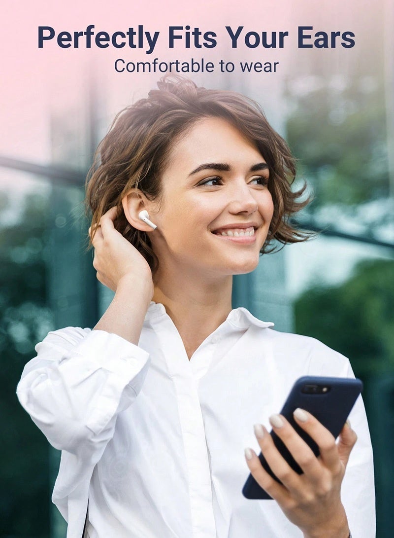 سماعات أذن لاسلكية بتقنية بلوتوث 5.3 مع شحن سريع عبر منفذ Type-C، وسماعات رأس TWS بصوت جهير عميق وتقنية إلغاء الضوضاء، وتحكم ذكي باللمس للموسيقى والمكالمات. - Image 2
