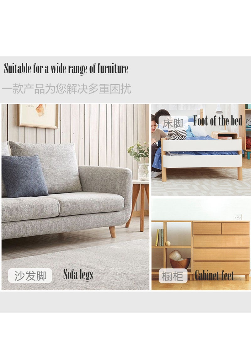 8-piece set, sofa foot mat, coffee table, table non-slip mat, table leg silent mat khaki - Image 3