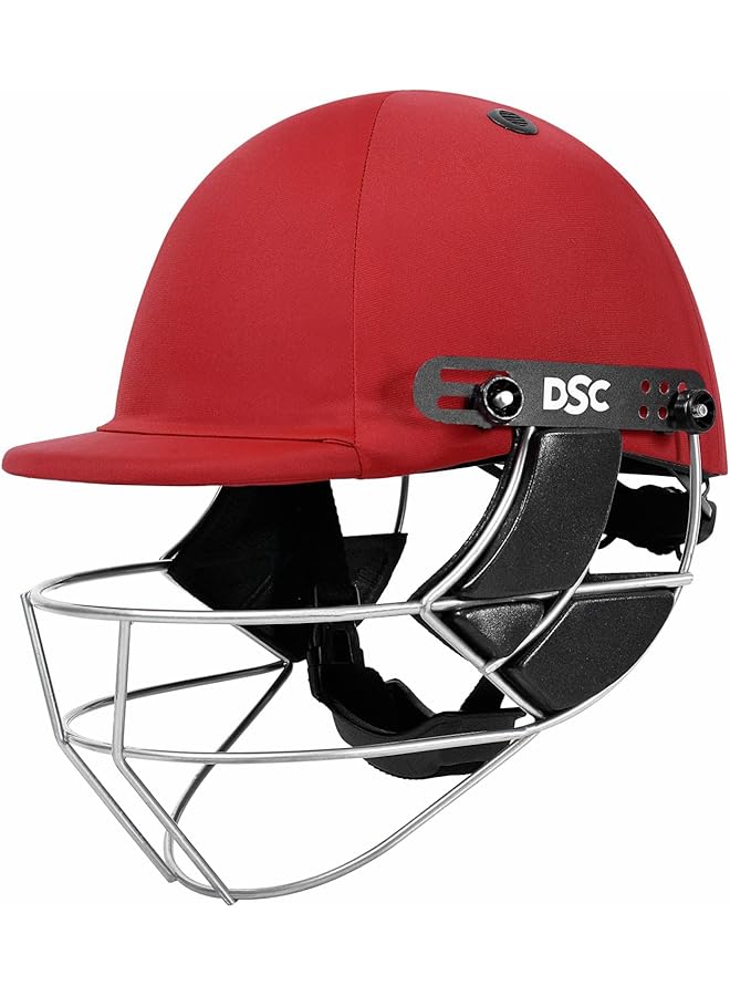 DSC Defender Cricket Helmet Red Size: Large For Men & Boys Adjustable Steel Grill Back Support Strap Lightweight - Image 1