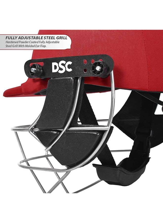 DSC Defender Cricket Helmet Red Size: Large For Men & Boys Adjustable Steel Grill Back Support Strap Lightweight - Image 5