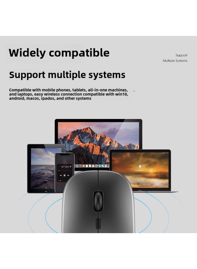 Wireless Mouse Bluetooth Dual-Mode Rechargeable Silent Silent Game Business Office Tablet Laptop Desktop Computer-Specification:Technology Gray/bluetooth Dual Template 【silent + Rechargeable + Intelligent Power Saving】 Wireless + Bluetooth 5.0 + Free Aluminum Alloy Mouse Pad - Official Standard - Image 5