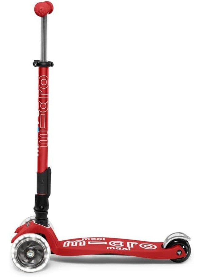 Micro Maxi Micro Deluxe Foldable LED Red | Scooter for Kids | Kids Scooter | Scooter with LED Wheels | Scooter for Kids 3-5 Years - Image 2