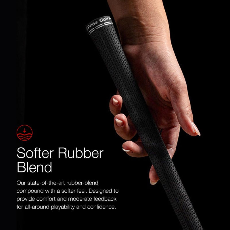 Golf Pride Tour Velvet 360 Golf Grip - Durable, Comfortable Grip Set for Clubs - Features Non-Slip Technology & a Softer Feel - Standard - Black - Image 3