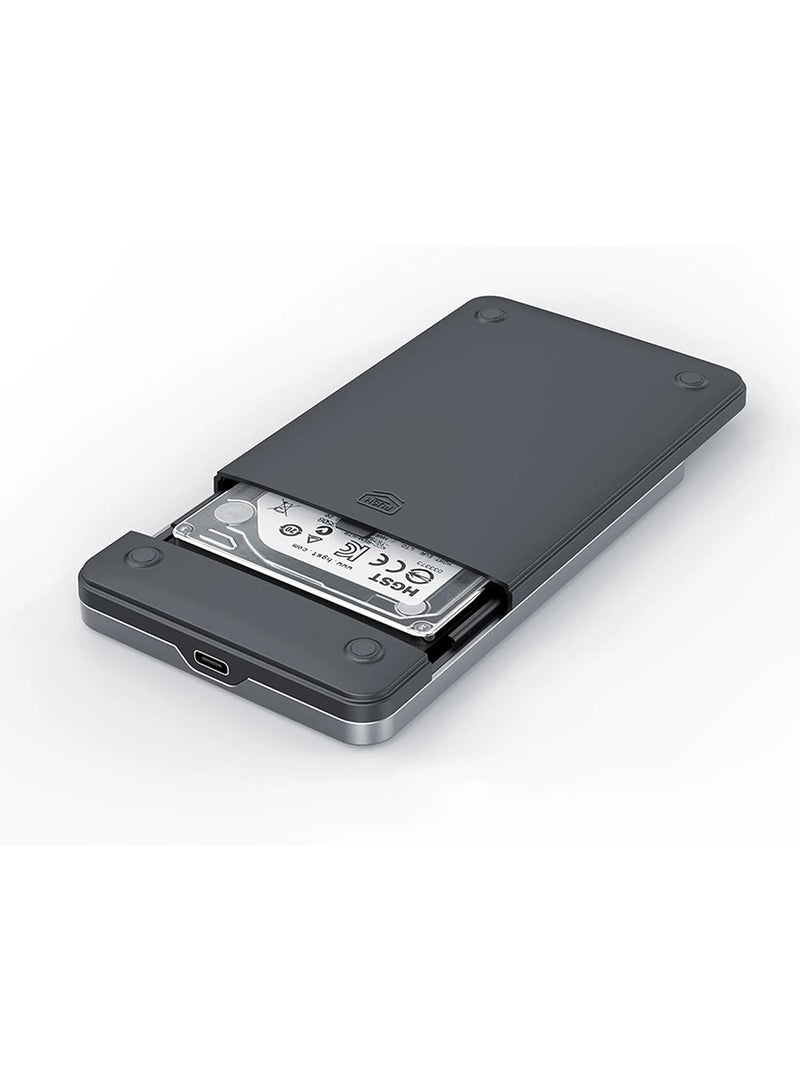 MOWSIL Mowsil 2.5" SATA/SSD Enclosure, USB-C+USB 3.0, 6Gbps, 4TB Max, Tool-Free, Portable HDD/SSD Case for Windows/Mac/Linux - Image 4