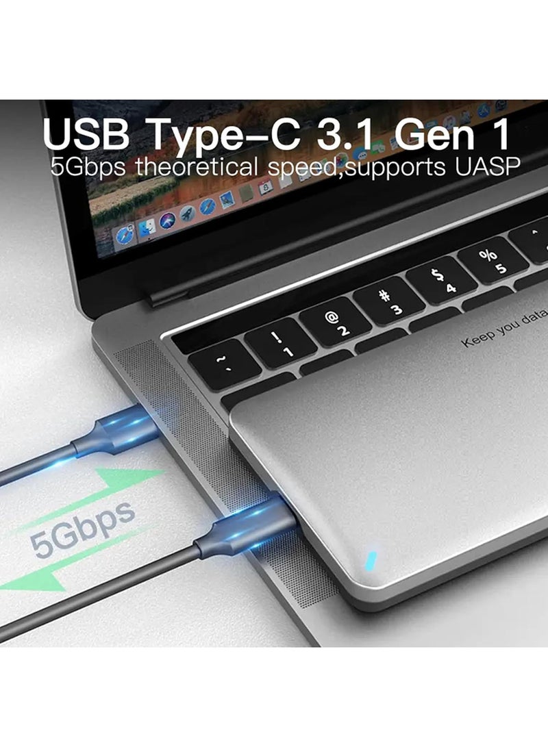 MOWSIL Mowsil 2.5" SATA/SSD Enclosure, USB-C+USB 3.0, 6Gbps, 4TB Max, Tool-Free, Portable HDD/SSD Case for Windows/Mac/Linux - Image 3