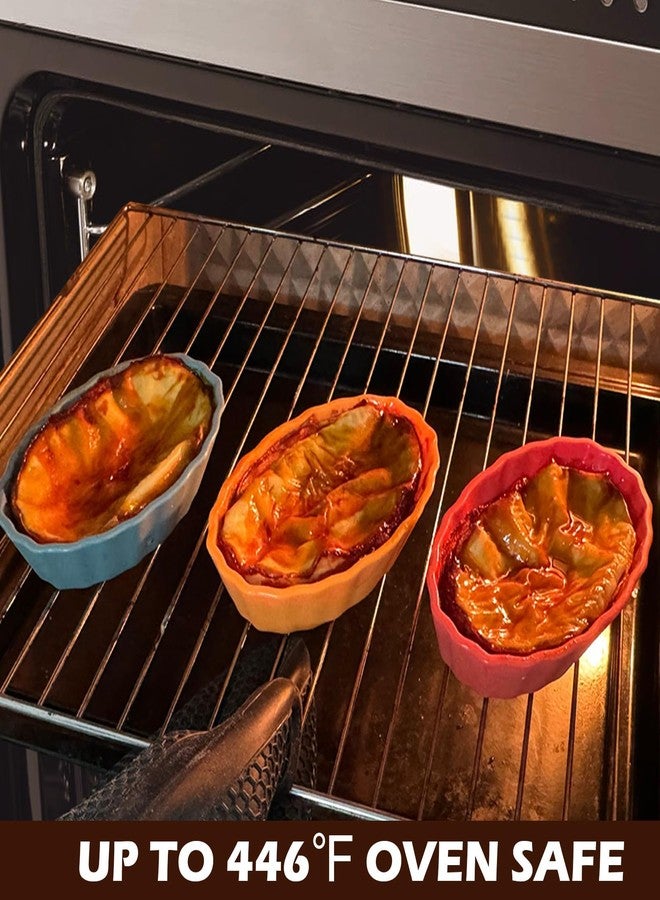 Koluti 4oz Oval Silicone Ramekins set of 6, Oven Safe Creme Brulee Dishes, Mini Souffle Pudding Quiche Baking Pan, Dessert Dipping Sauce Bowls, BPA Free, Microwave & Freezer & Dishwasher Safe - Image 3