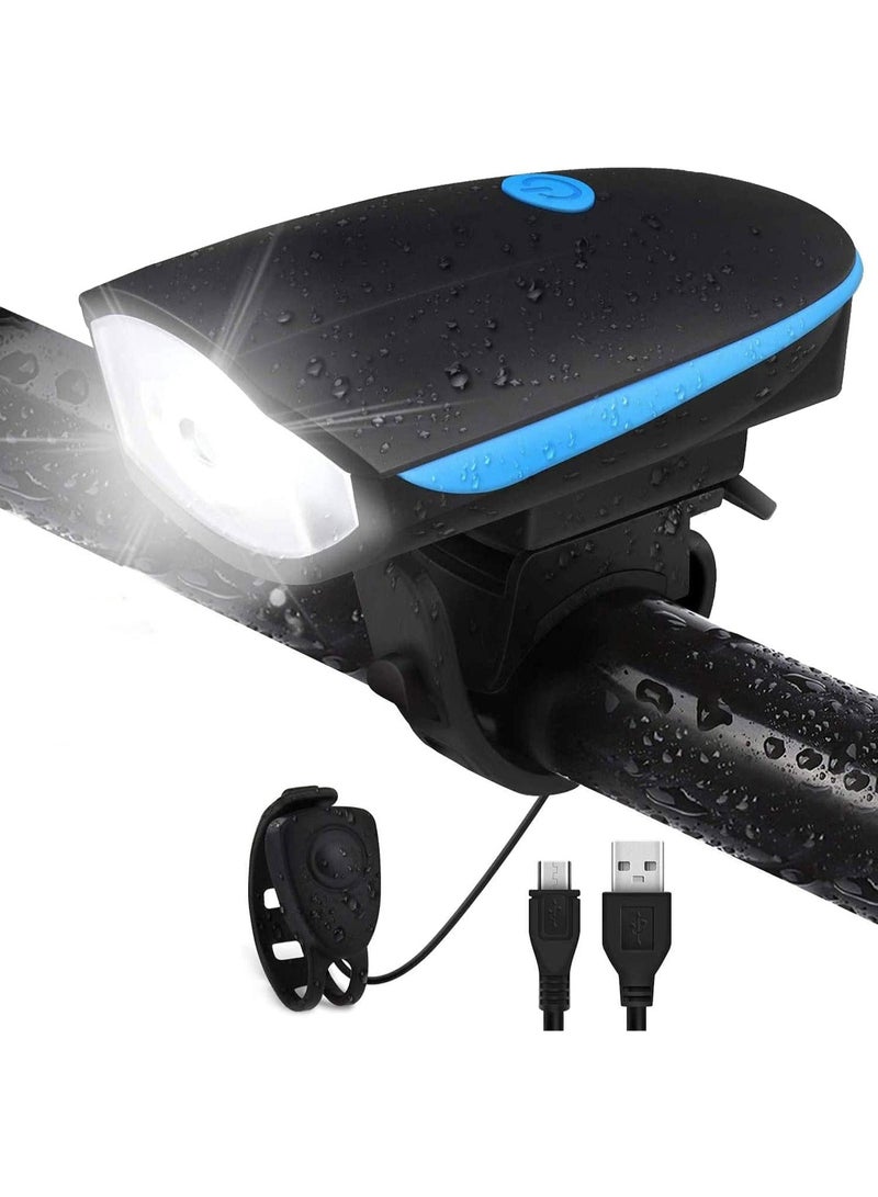 2-in-1 Rechargeable - Cycle Light (3 Modes) Cycle Light and Horn/Cycle Lights Rechargeable Waterproof (140 dB) Cycle Light with Horn Cycle LED Front Light - Image 1