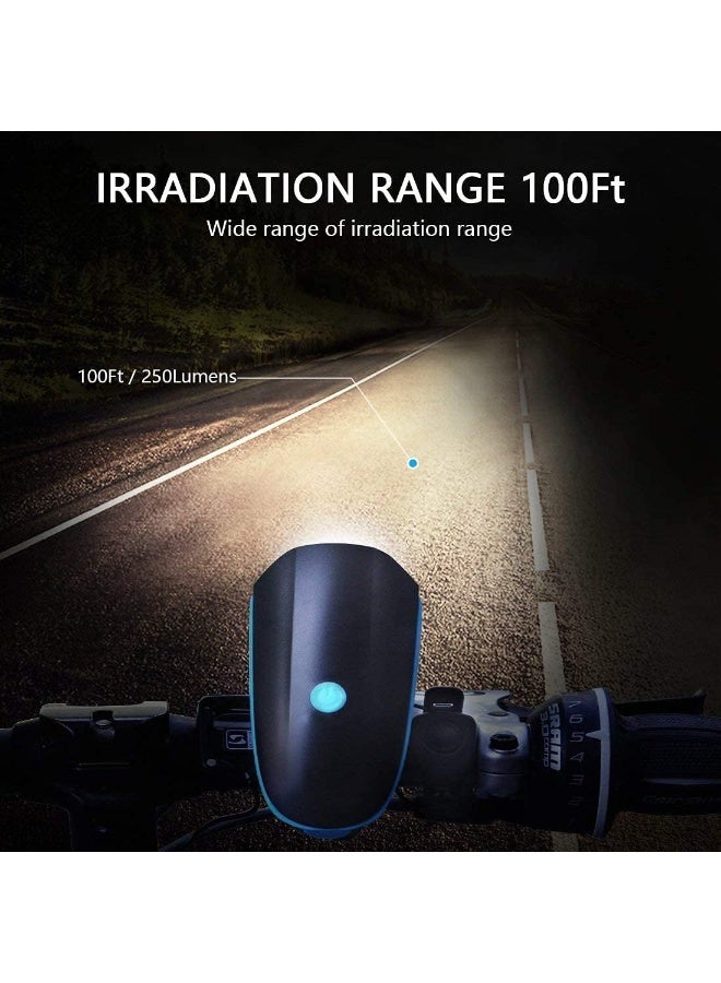 2-in-1 Rechargeable - Cycle Light (3 Modes) Cycle Light and Horn/Cycle Lights Rechargeable Waterproof (140 dB) Cycle Light with Horn Cycle LED Front Light - Image 2