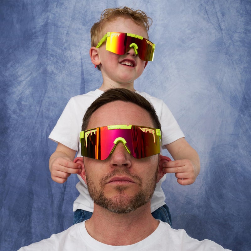 Pit Viper Sunglasses I Juniors for Kids Age 3-8 I Indestructible Frame I No Slip Grip for Perfect Fit I Sunglass Micro Fiber Bag & Sunglasses Straps I Blue Lens, Blue Frame - Image 4