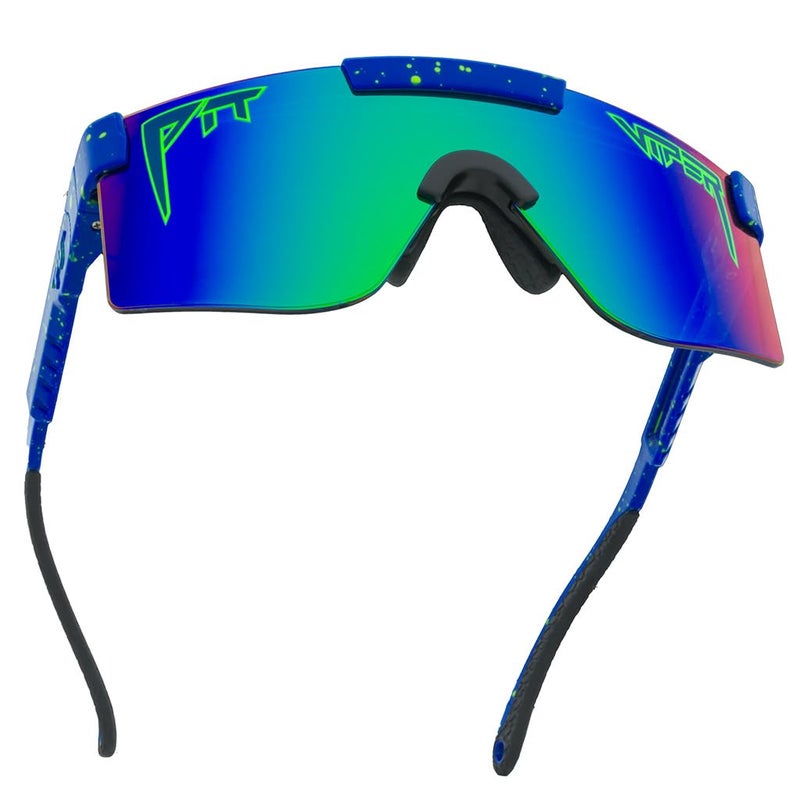 Pit Viper Sunglasses I Juniors for Kids Age 3-8 I Indestructible Frame I No Slip Grip for Perfect Fit I Sunglass Micro Fiber Bag & Sunglasses Straps I Blue Lens, Blue Frame - Image 1