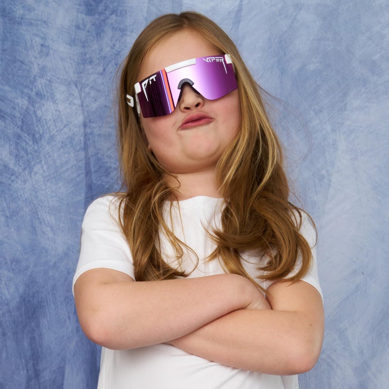 Pit Viper Sunglasses I Juniors for Kids Age 3-8 I Indestructible Frame I No Slip Grip for Perfect Fit I Sunglass Micro Fiber Bag & Sunglasses Straps I Blue Lens, Blue Frame - Image 3