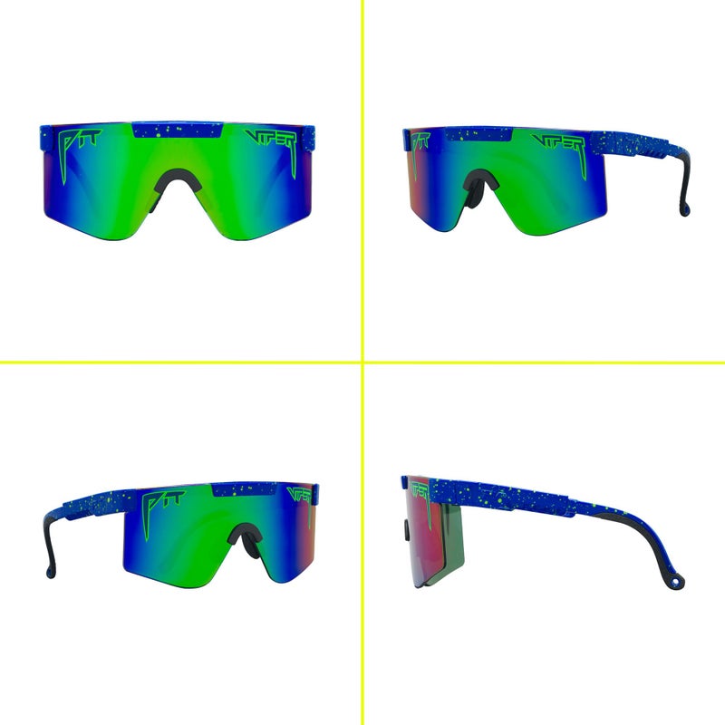 Pit Viper Sunglasses I Juniors for Kids Age 3-8 I Indestructible Frame I No Slip Grip for Perfect Fit I Sunglass Micro Fiber Bag & Sunglasses Straps I Blue Lens, Blue Frame - Image 5