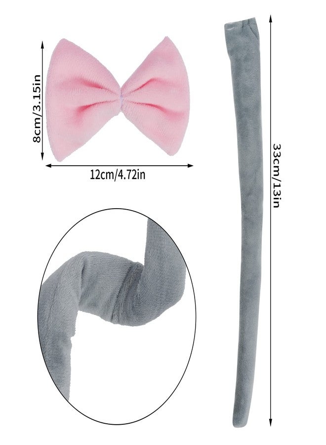 Dxhycc Grey Elephant Costume Set Elephant Ears Headband Bow Tie Tail Tutu for Animal Fancy Costume Kit Halloween Cosplay Party - Image 3