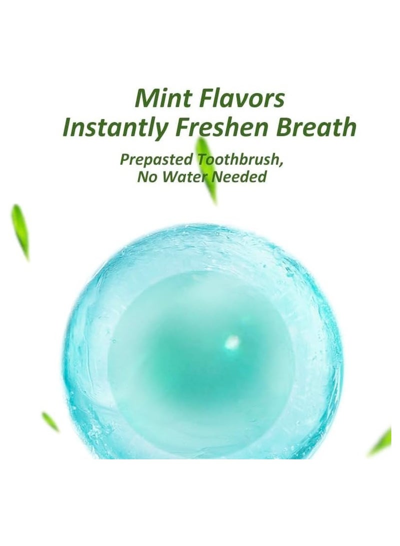 Mini Brushes - Disposable Mini Toothbrushes with Toothpaste and Sticks for Work or Travel - 20 (Peach Mint Blend) - Image 3