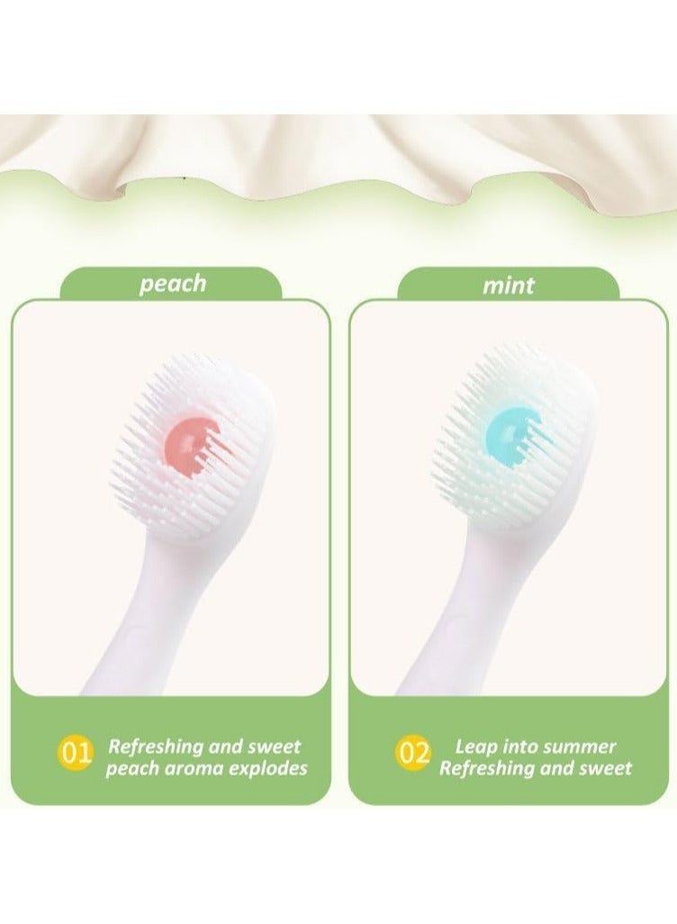 Mini Brushes - Disposable Mini Toothbrushes with Toothpaste and Sticks for Work or Travel - 20 (Peach Mint Blend) - Image 2