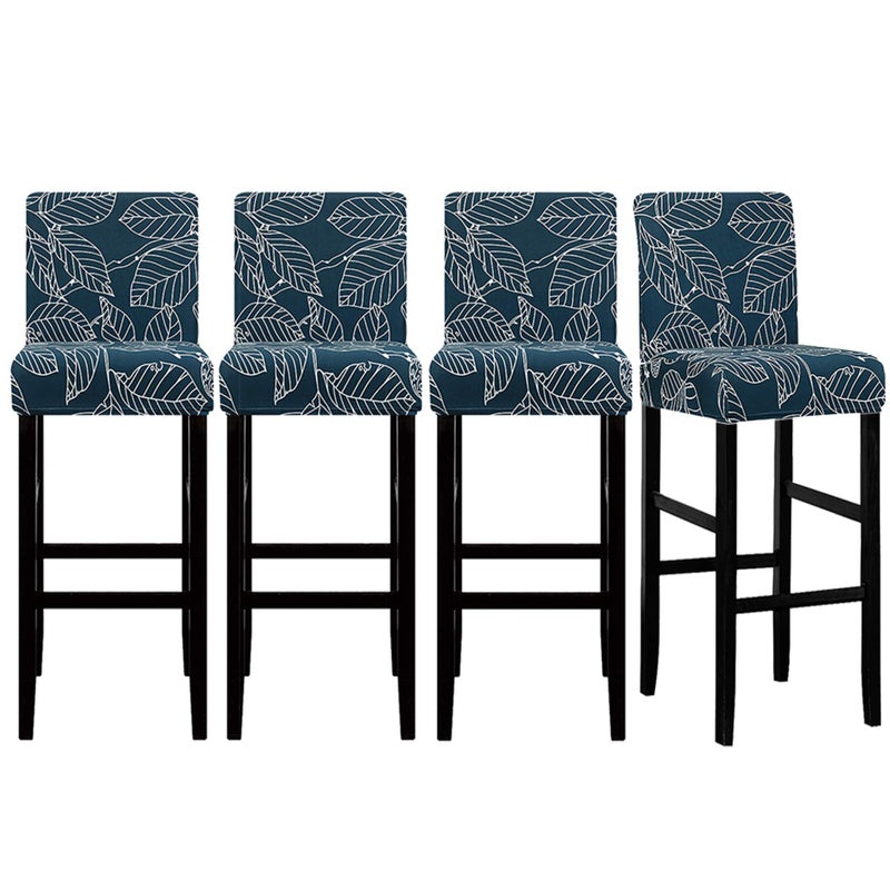Lellen Lellen Bar Stool Covers Set of 4  Pattern Barstool Seat CoversStretch Bar Chair CoversRemovable Bar Stool Chair CoversChair Slipcovers Stool Covers for Kitchen Dining Room Counter Island 
