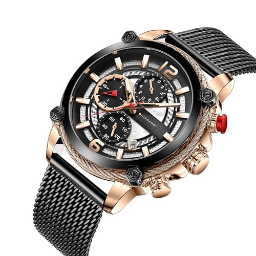 Giordano AW22 Collection Analog Watch for Men with Color Variant and Stylish Mesh Strap| Chronograph Multifuntional Mechanism -GZ-50039-22 - Image 3