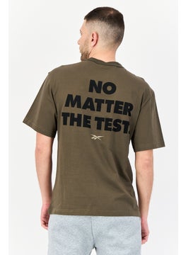 Reebok Men Sportswear Fit Short Sleeves Outdoor T-Shirt, Olive  - Image 2