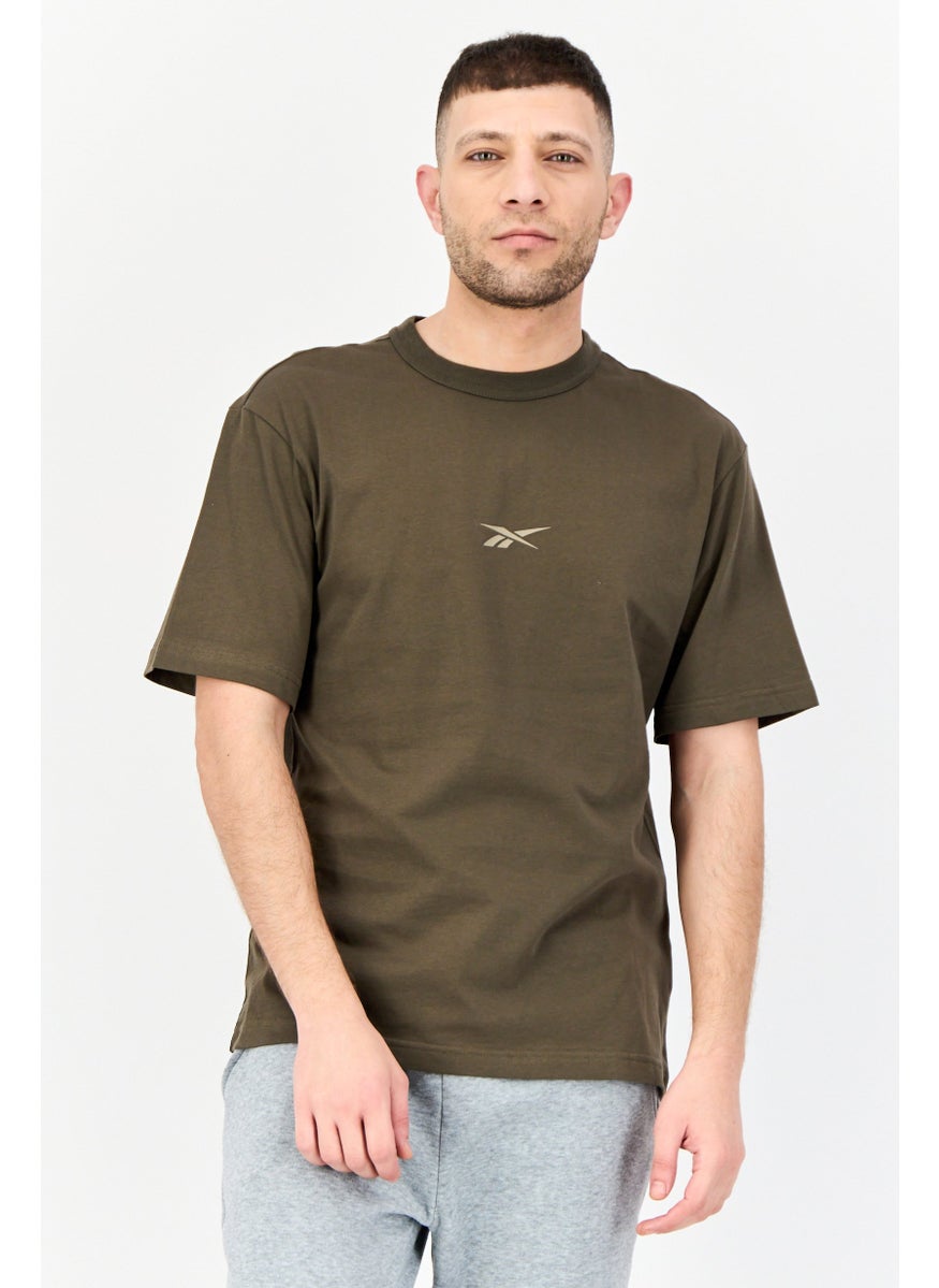 Reebok Men Sportswear Fit Short Sleeves Outdoor T-Shirt, Olive  - Image 1