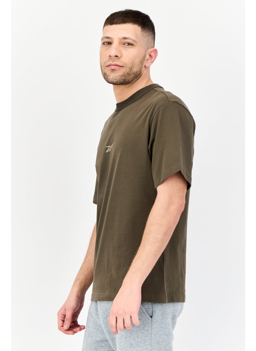 Reebok Men Sportswear Fit Short Sleeves Outdoor T-Shirt, Olive  - Image 4