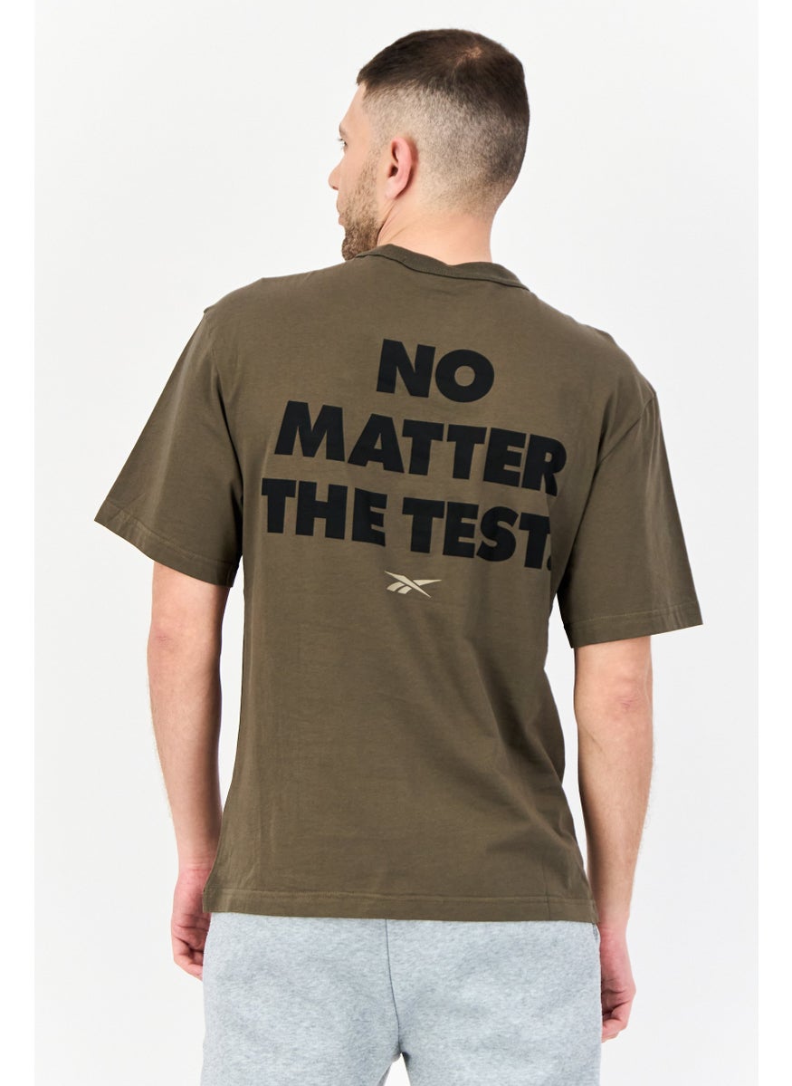 Reebok Men Sportswear Fit Short Sleeves Outdoor T-Shirt, Olive  - Image 2