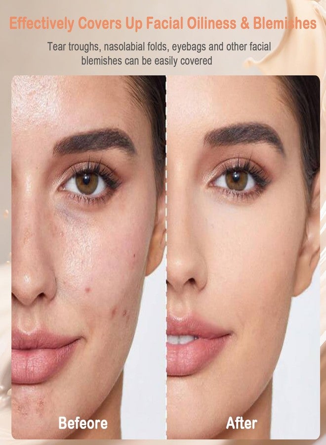Loobexery Hush Mekeup Foundation for Older Women, Warm Tone Mushroom Head Air Cushion CC Cream BB Foundation Makeup Moisturizing & Long-Lasting Full Coverage Makeup Concealer for Light to Medium Complexions - Image 3