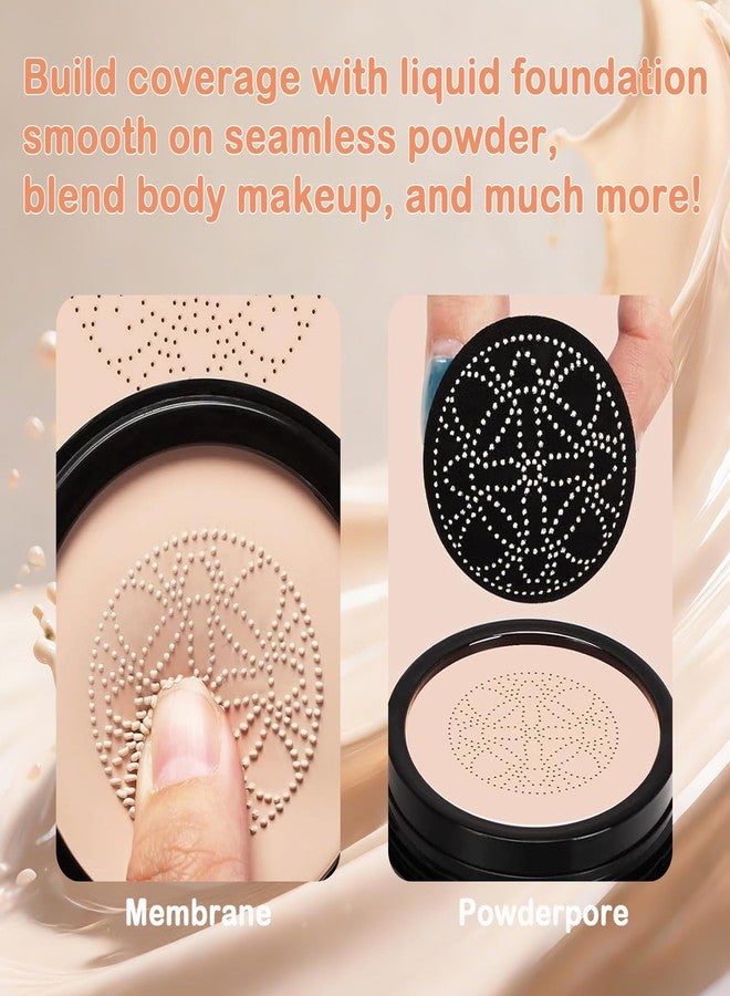 Loobexery Hush Mekeup Foundation for Older Women, Warm Tone Mushroom Head Air Cushion CC Cream BB Foundation Makeup Moisturizing & Long-Lasting Full Coverage Makeup Concealer for Light to Medium Complexions - Image 4