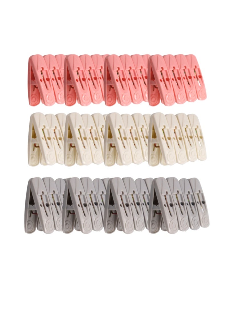48 Plastic Laundry Clips | Durable, All-Weather Clothespins in Gentle Pink, Off White, and Light Gray | Rust-Free, UV-Protected for Versatile Indoor and Outdoor Use – Secure Hold for Garments, Towels, and More  - Image 1