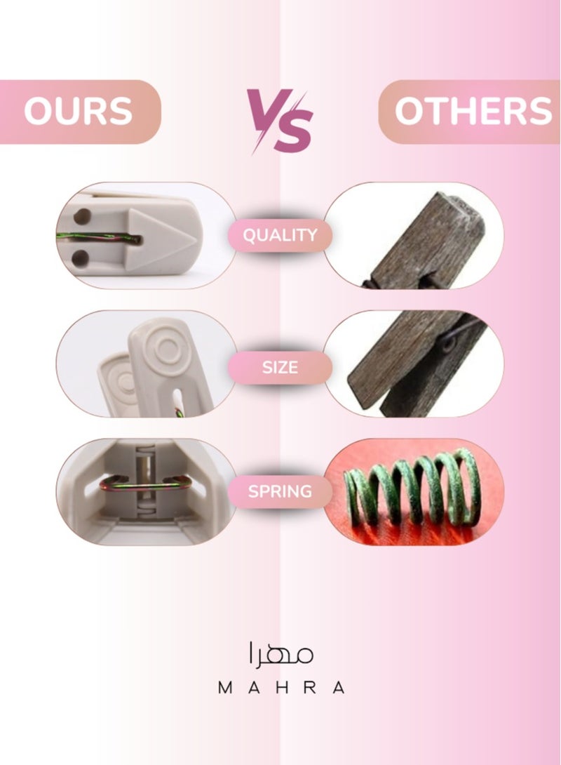 48 Plastic Laundry Clips | Durable, All-Weather Clothespins in Gentle Pink, Off White, and Light Gray | Rust-Free, UV-Protected for Versatile Indoor and Outdoor Use – Secure Hold for Garments, Towels, and More  - Image 2