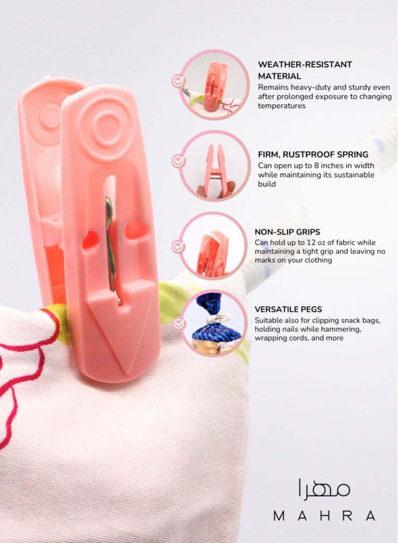 48 Plastic Laundry Clips | Durable, All-Weather Clothespins in Gentle Pink, Off White, and Light Gray | Rust-Free, UV-Protected for Versatile Indoor and Outdoor Use – Secure Hold for Garments, Towels, and More  - Image 3