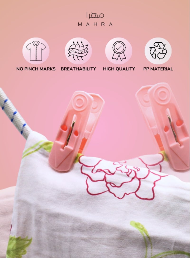 48 Plastic Laundry Clips | Durable, All-Weather Clothespins in Gentle Pink, Off White, and Light Gray | Rust-Free, UV-Protected for Versatile Indoor and Outdoor Use – Secure Hold for Garments, Towels, and More  - Image 5