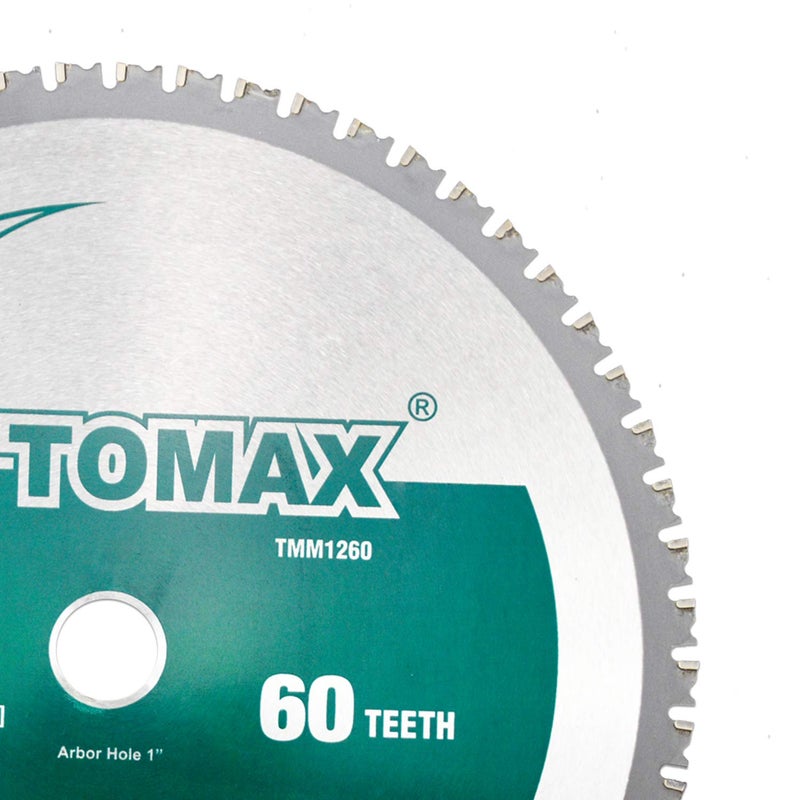 TOMAX 12 Inch 60 Tooth Industrial Level Steel and Ferrous Metal Saw Blade with 1 Inch Arbor - Image 4