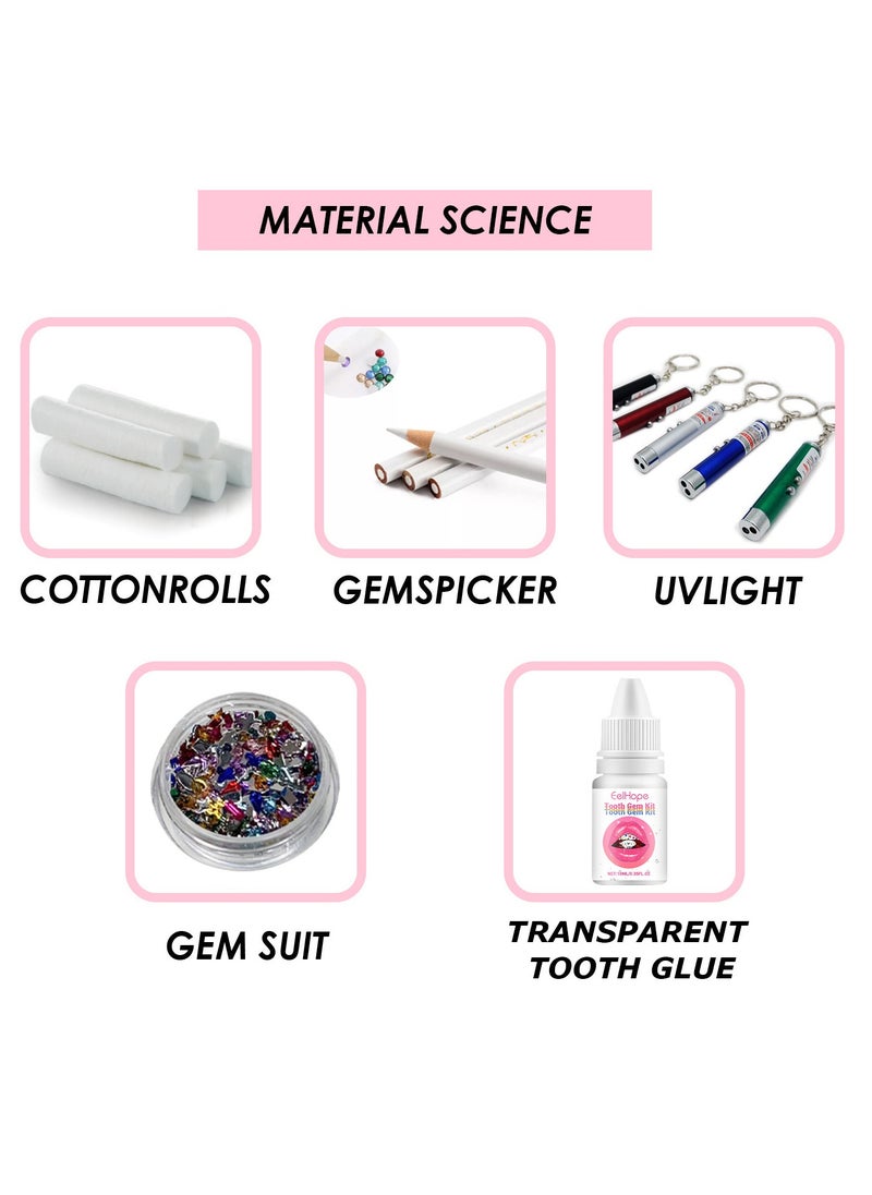EELHOE Dental Gemstone Set,Dental Jewelry Set with Light,Professional DIY Dental Gemstone Set,Fashion Dental Crystal Sweet Smile Gemstone  - Image 4