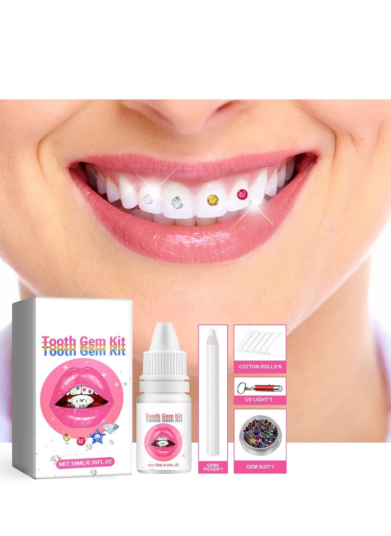EELHOE Dental Gemstone Set,Dental Jewelry Set with Light,Professional DIY Dental Gemstone Set,Fashion Dental Crystal Sweet Smile Gemstone  - Image 1