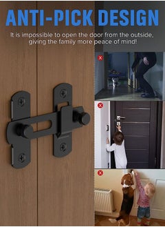 Generic Sliding Barn Door Lock, Stainless Steel Gate Latches Flip Latch Safety Door Bolt Latch Lock for Wine Cabinet, Bathroom, Outdoor, Garage, Garden, Closet Door  - Image 2