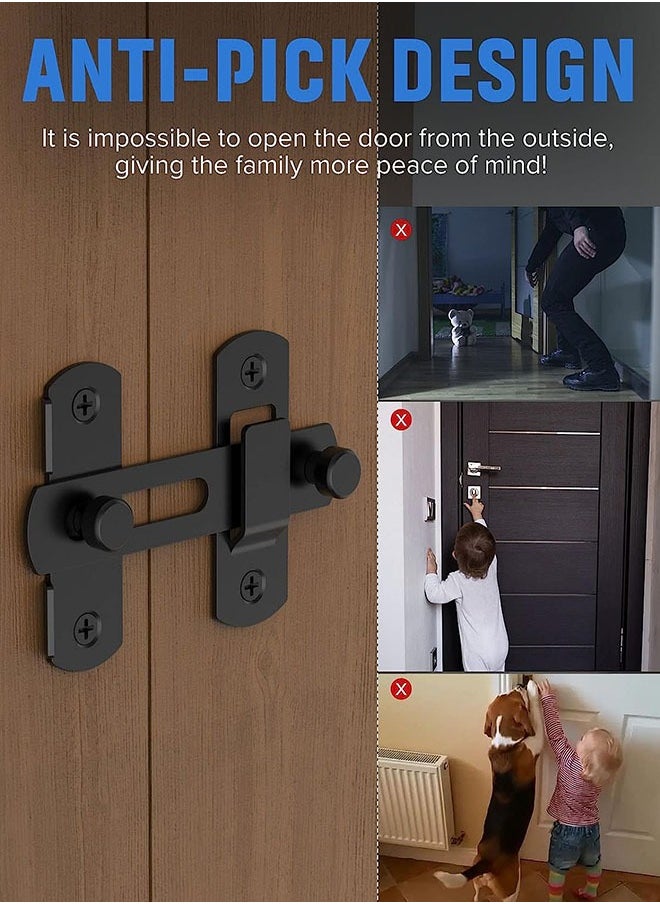 Generic Sliding Barn Door Lock, Stainless Steel Gate Latches Flip Latch Safety Door Bolt Latch Lock for Wine Cabinet, Bathroom, Outdoor, Garage, Garden, Closet Door  - Image 2