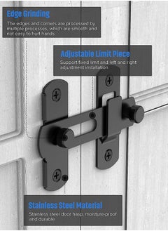 Generic Sliding Barn Door Lock, Stainless Steel Gate Latches Flip Latch Safety Door Bolt Latch Lock for Wine Cabinet, Bathroom, Outdoor, Garage, Garden, Closet Door  - Image 4