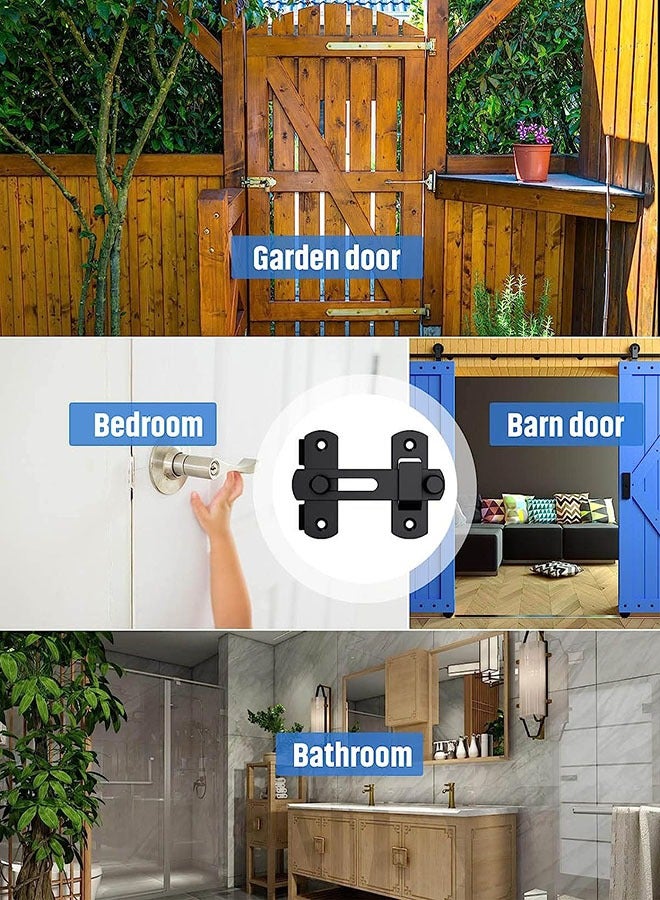 Sliding Barn Door Lock, Stainless Steel Gate Latches Flip Latch Safety Door Bolt Latch Lock for Wine Cabinet, Bathroom, Outdoor, Garage, Garden, Closet Door