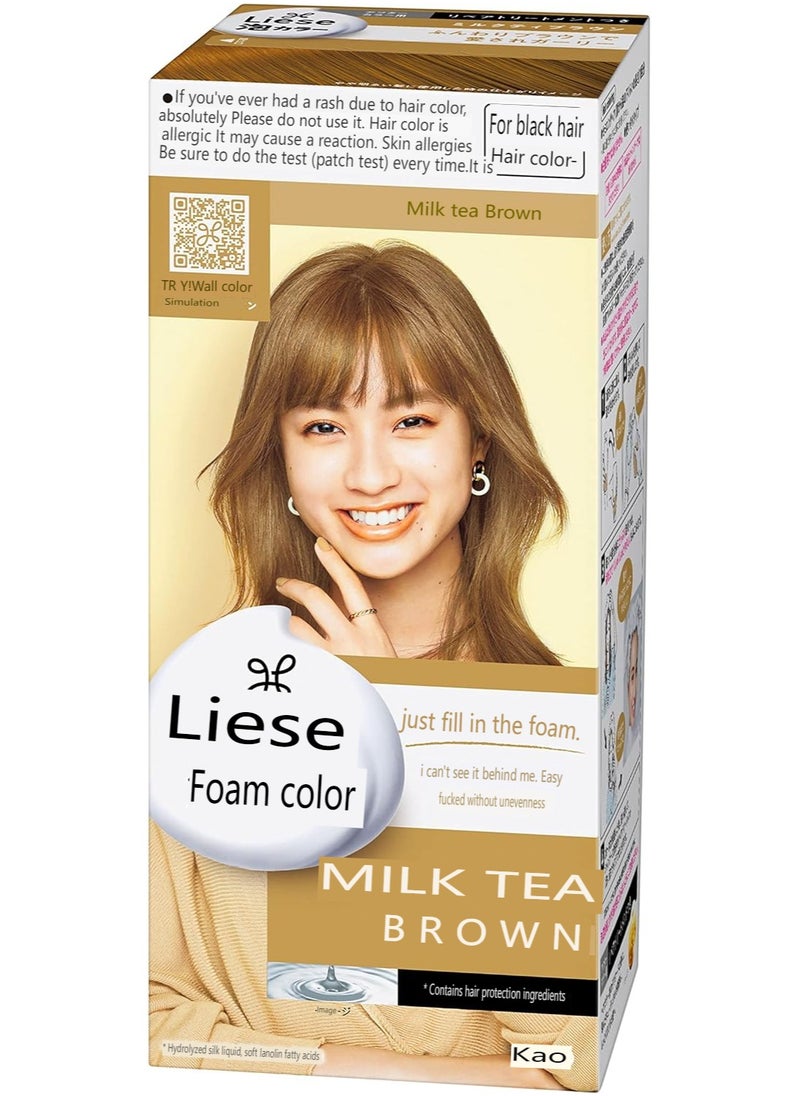 KAO Liese Bubble Hair Colour ,Milktea Brown  - Image 1