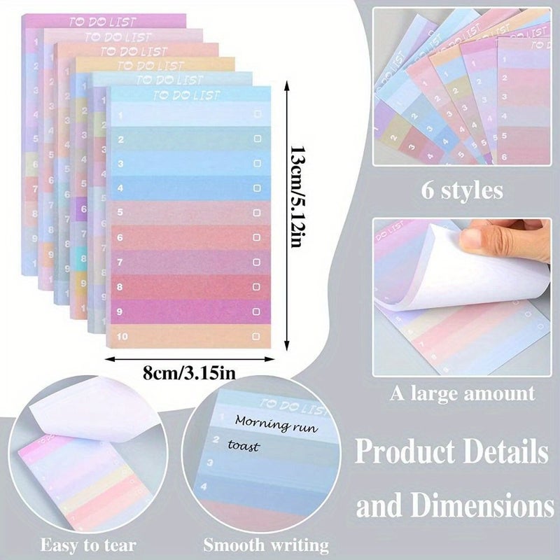 50 Sheets Sticky Notes Kawaii Portable Self Adhesive Multicolors To Do List Notepad Style1 - Image 1
