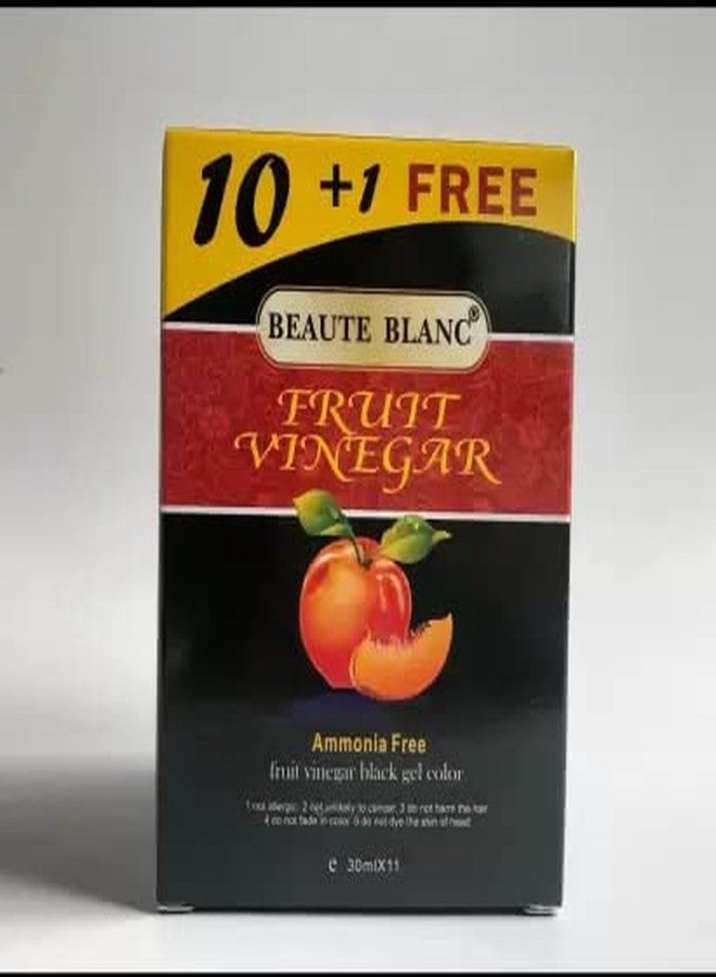 BEAUTE BLANC Fruit Vinegar Hair Gel Color Dye for Men & Women- 30ml x 11 (10 + 1 Free Pouch), BLACK - Image 2