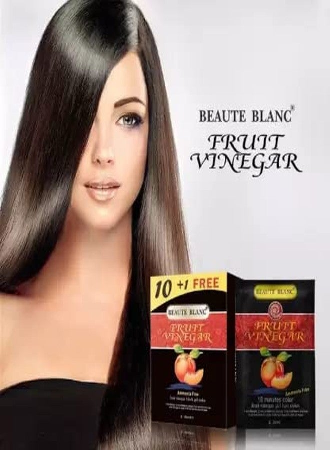BEAUTE BLANC Fruit Vinegar Hair Gel Color Dye for Men & Women- 30ml x 11 (10 + 1 Free Pouch), BLACK - Image 4