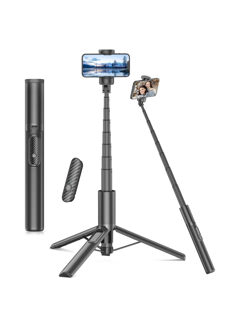 GUDOO 153CM Selfie Stick Tripod 2024 New Upgraded 360° Rotatable Tripod Aluminum Telescopic Pole and Wireless Remote Suitable for Selfies/Live/Travel - Image 1