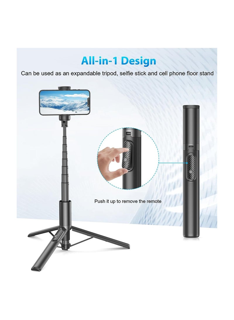 GUDOO 153CM Selfie Stick Tripod 2024 New Upgraded 360° Rotatable Tripod Aluminum Telescopic Pole and Wireless Remote Suitable for Selfies/Live/Travel - Image 2