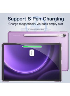 Jetech Case For Samsung Galaxy Tab S9 Fe 10.9 Inch Slim Translucent Back Tri Fold Stand Protective Tablet Cover Support S Pen Charging Auto Wake Sleep Lavender  - Image 3