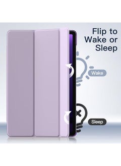 Jetech Case For Samsung Galaxy Tab S9 Fe 10.9 Inch Slim Translucent Back Tri Fold Stand Protective Tablet Cover Support S Pen Charging Auto Wake Sleep Lavender  - Image 4